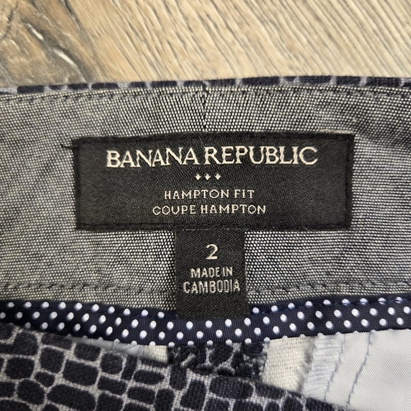 Banana Republic Factory gray patterned Hampton fit cropped trouser pants, size 2 - Picture 11 of 12